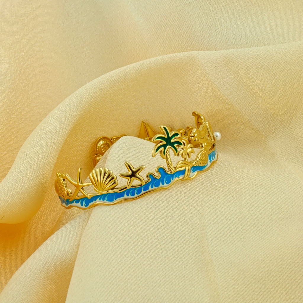 Luxury Korean Style Statement Cuff | Anti-Tarnish Mermaid Jewelry