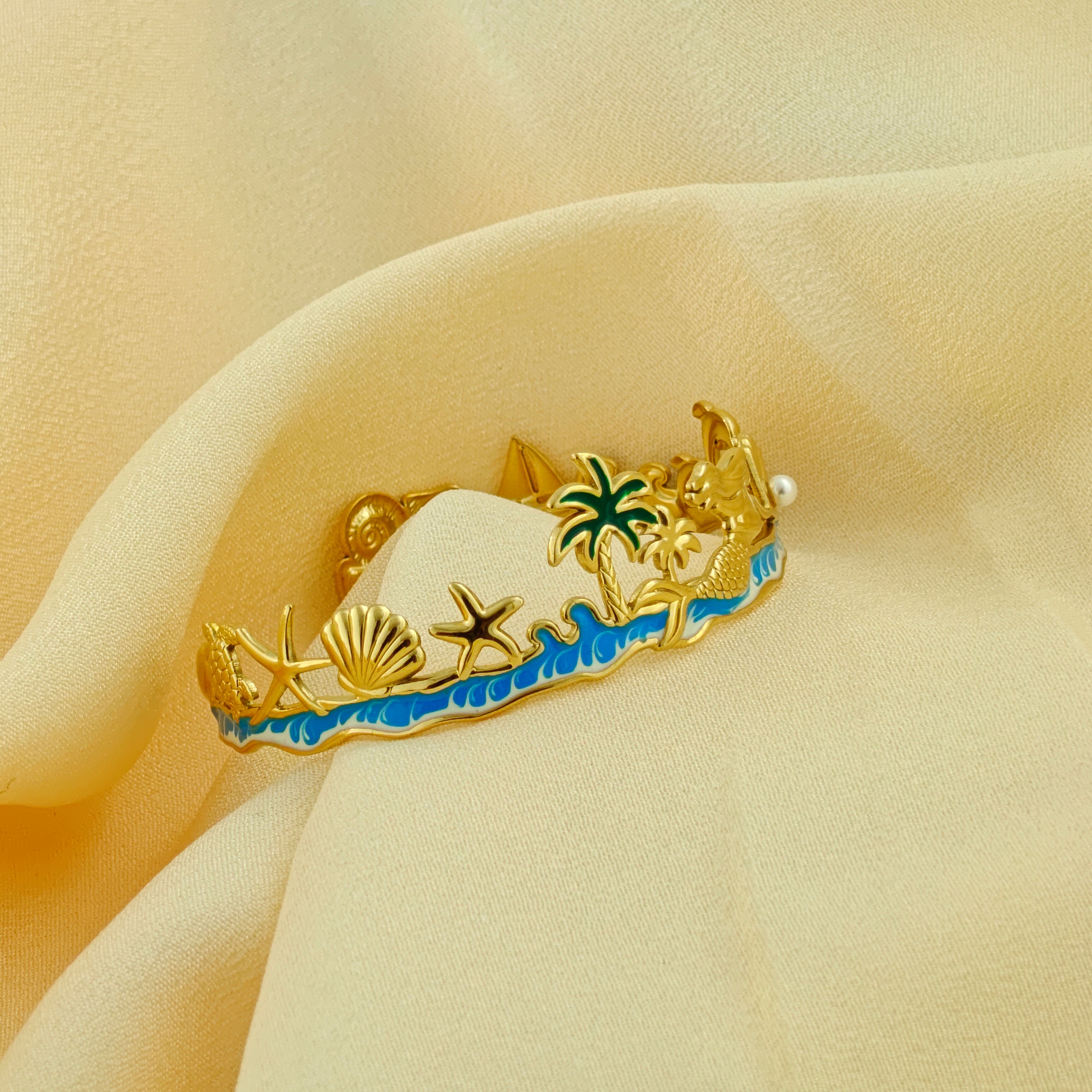 Luxury Korean Style Statement Cuff | Anti-Tarnish Mermaid Jewelry