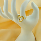Anti-Tarnish Korean Wavy Heart Statement Ring
