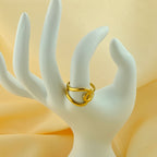 Anti-Tarnish Korean Interlocking Circle Statement Ring