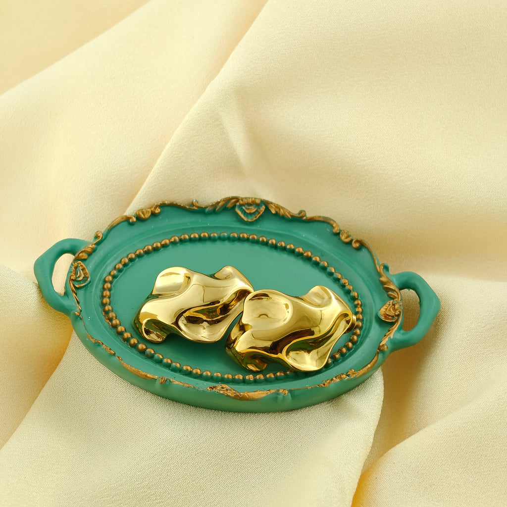 Modern Anti-Tarnish Korean Sculpted Studs