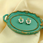 Anti-Tarnish Korean Pearl Rose Loop Earrings