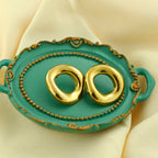 Anti-Tarnish Korean Organic Oval Statement Studs