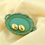 Anti-Tarnish Korean Oval Statement Studs