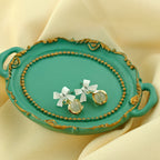 Anti-Tarnish Korean White Bow Drop Earrings
