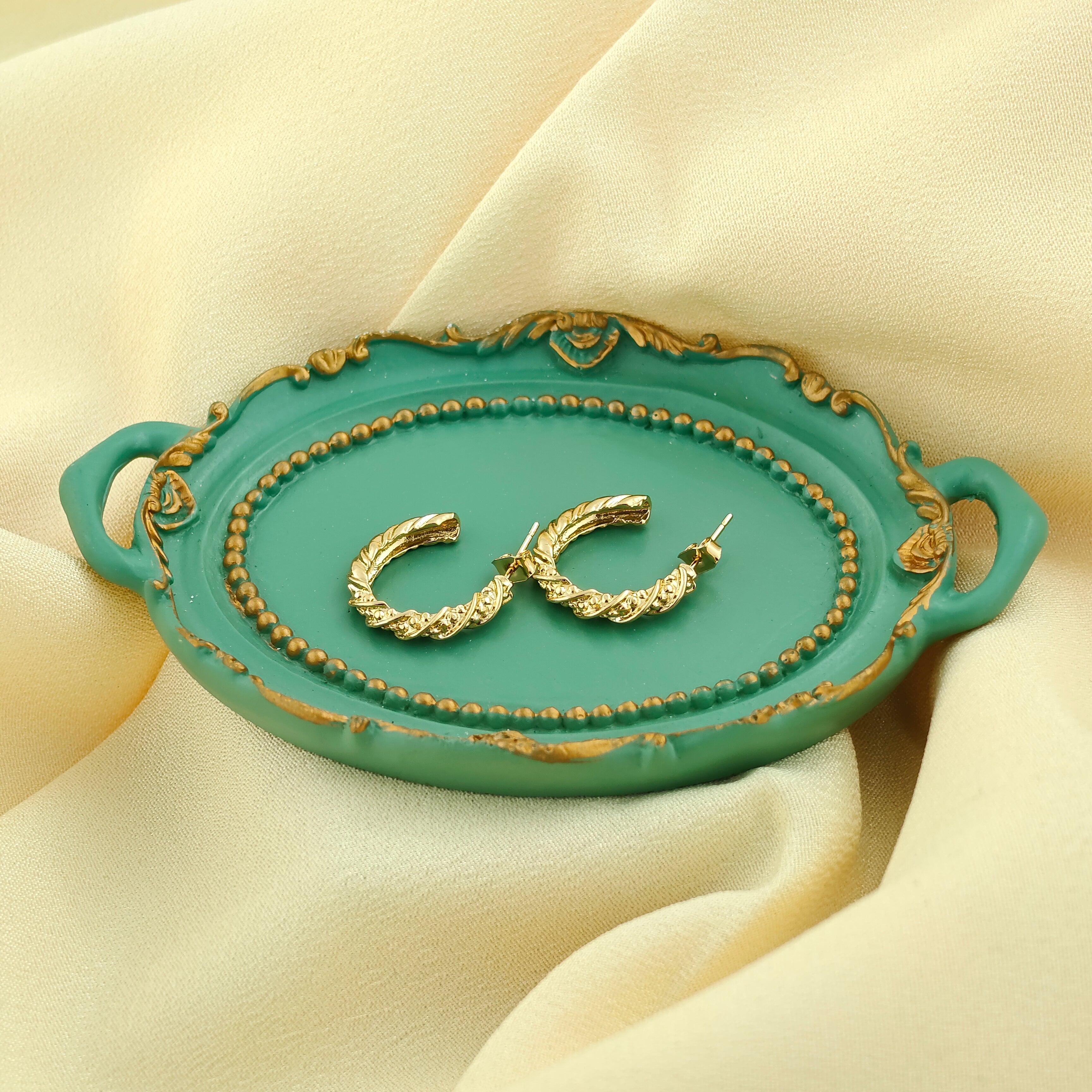 Anti-Tarnish Korean Textured  Hoop Earrings