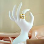 Modern Abstract Gold-Plated Anti-Tarnish Korean Ring