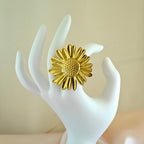 Sunshine Bloom Anti-Tarnish Korean Cocktail Ring