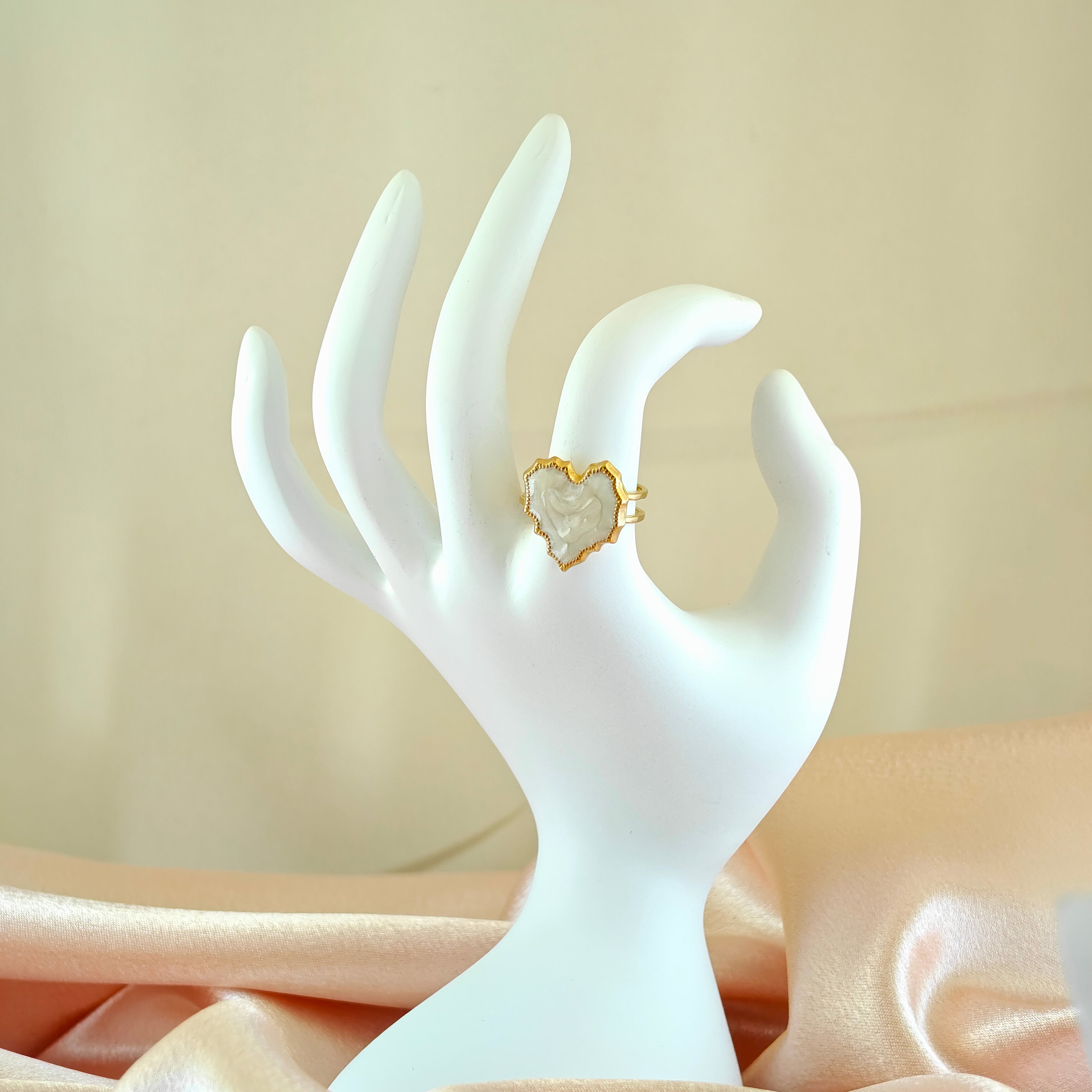 Gold-Plated Anti-Tarnish Korean Adjustable Heart Ring