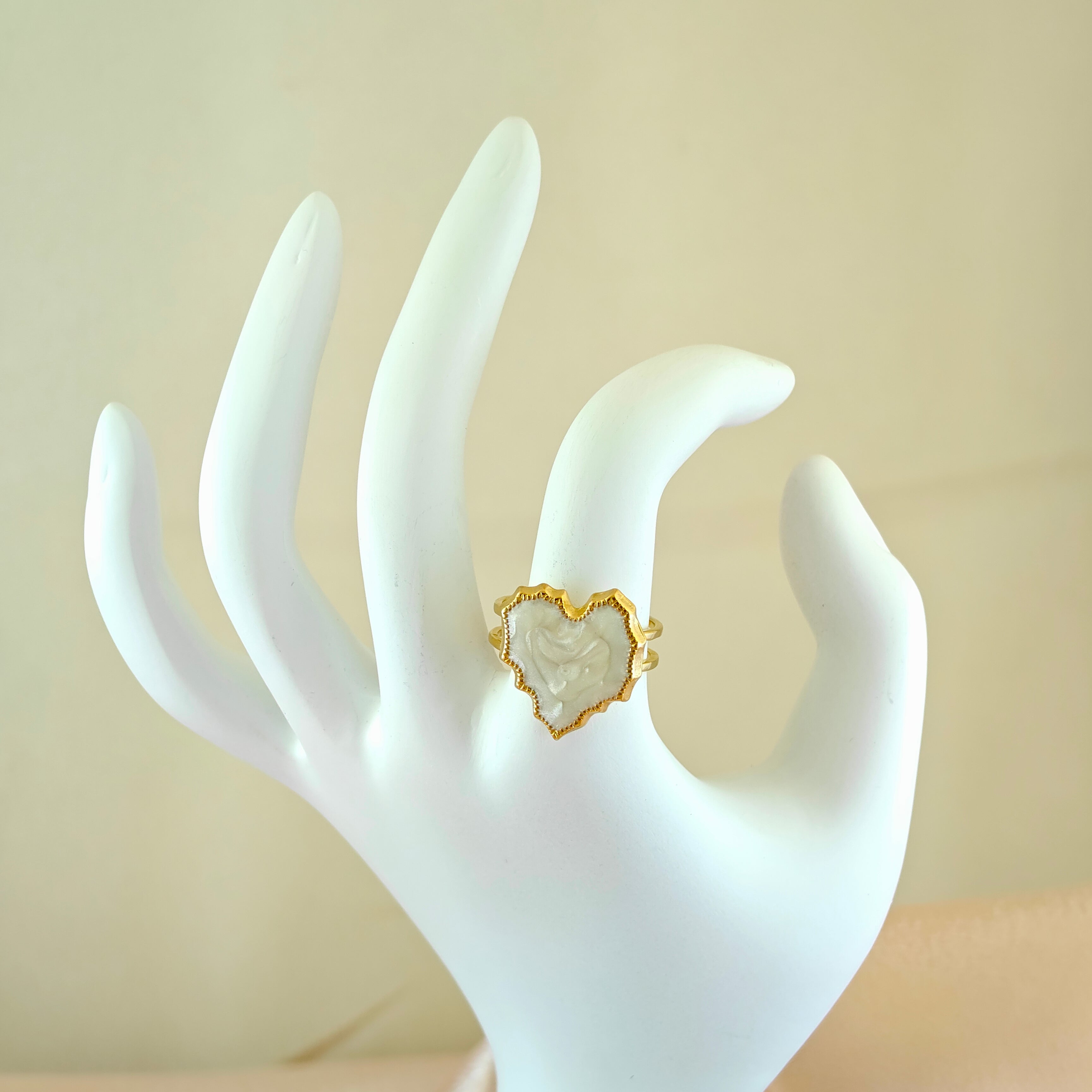 Gold-Plated Anti-Tarnish Korean Adjustable Heart Ring