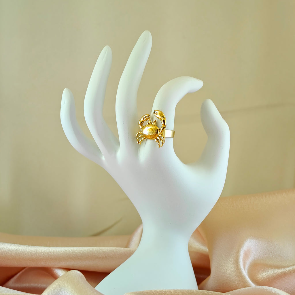 Adjustable Anti-Tarnish Korean Jewelry Nautical Crab Ring