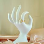 Modern Gold Double Ring with Star Charm Non-Tarnishing Korean Jewelry