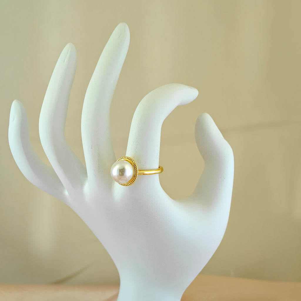 Classic Pearl Anti Tarnish Korean Ring