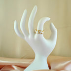 Enamel Heart Eternity Anti Tarnish Korean Ring