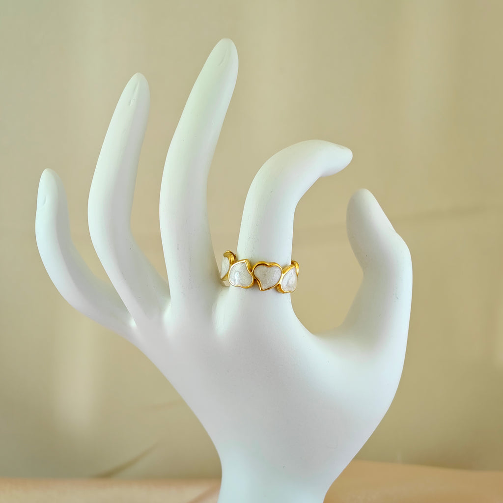 Enamel Heart Eternity Anti Tarnish Korean Ring