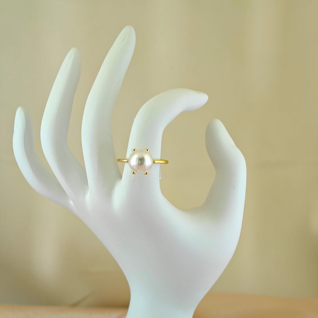 Non-Tarnishing Korean Big Pearl Ring