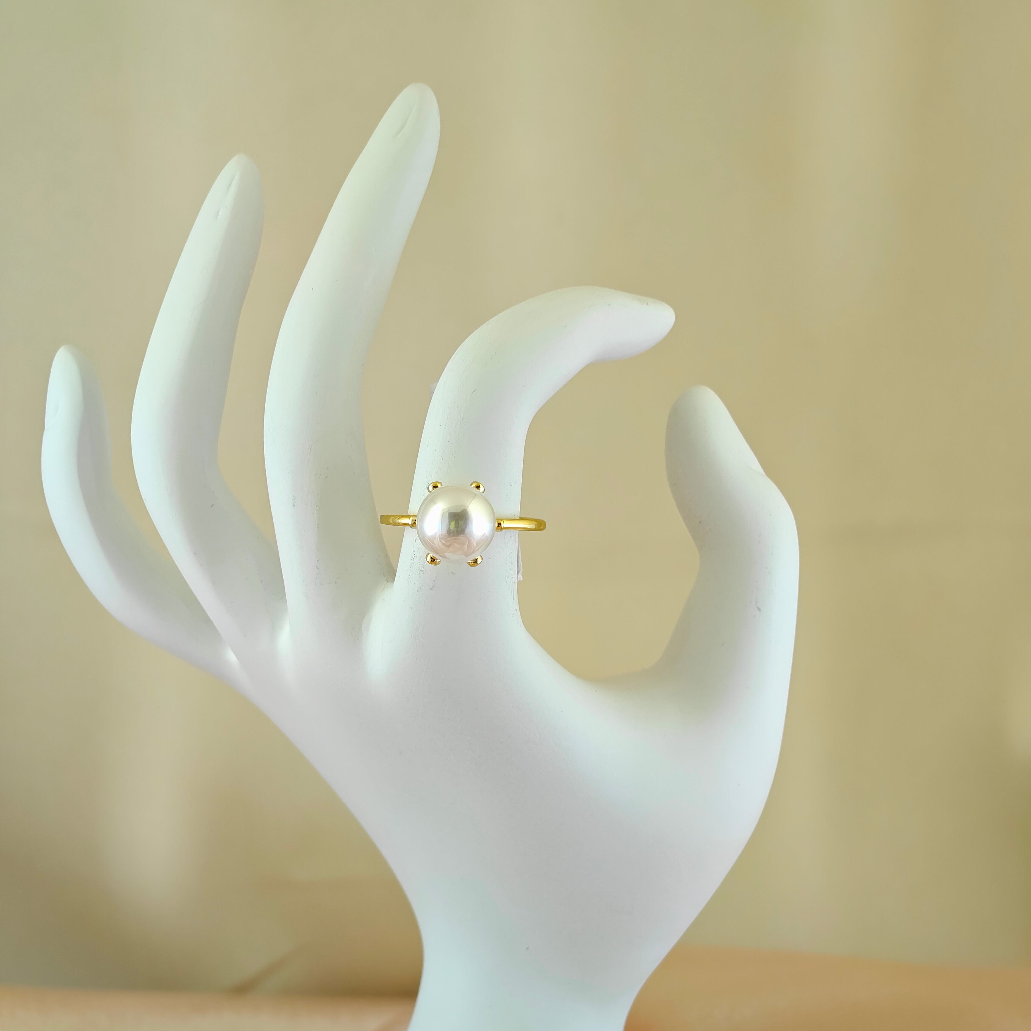 Non-Tarnishing Korean Big Pearl Ring