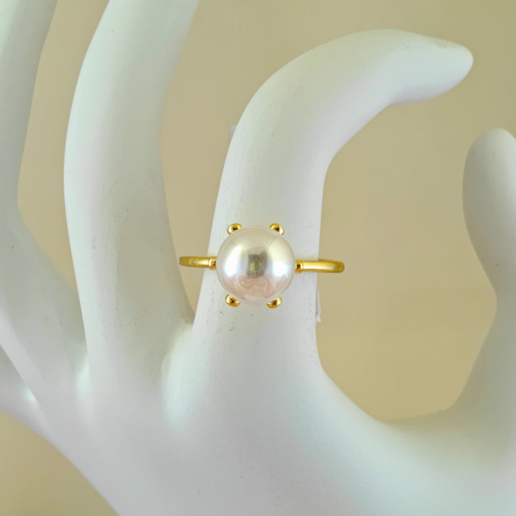 Non-Tarnishing Korean Big Pearl Ring