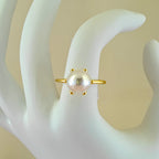 Non-Tarnishing Korean Big Pearl Ring