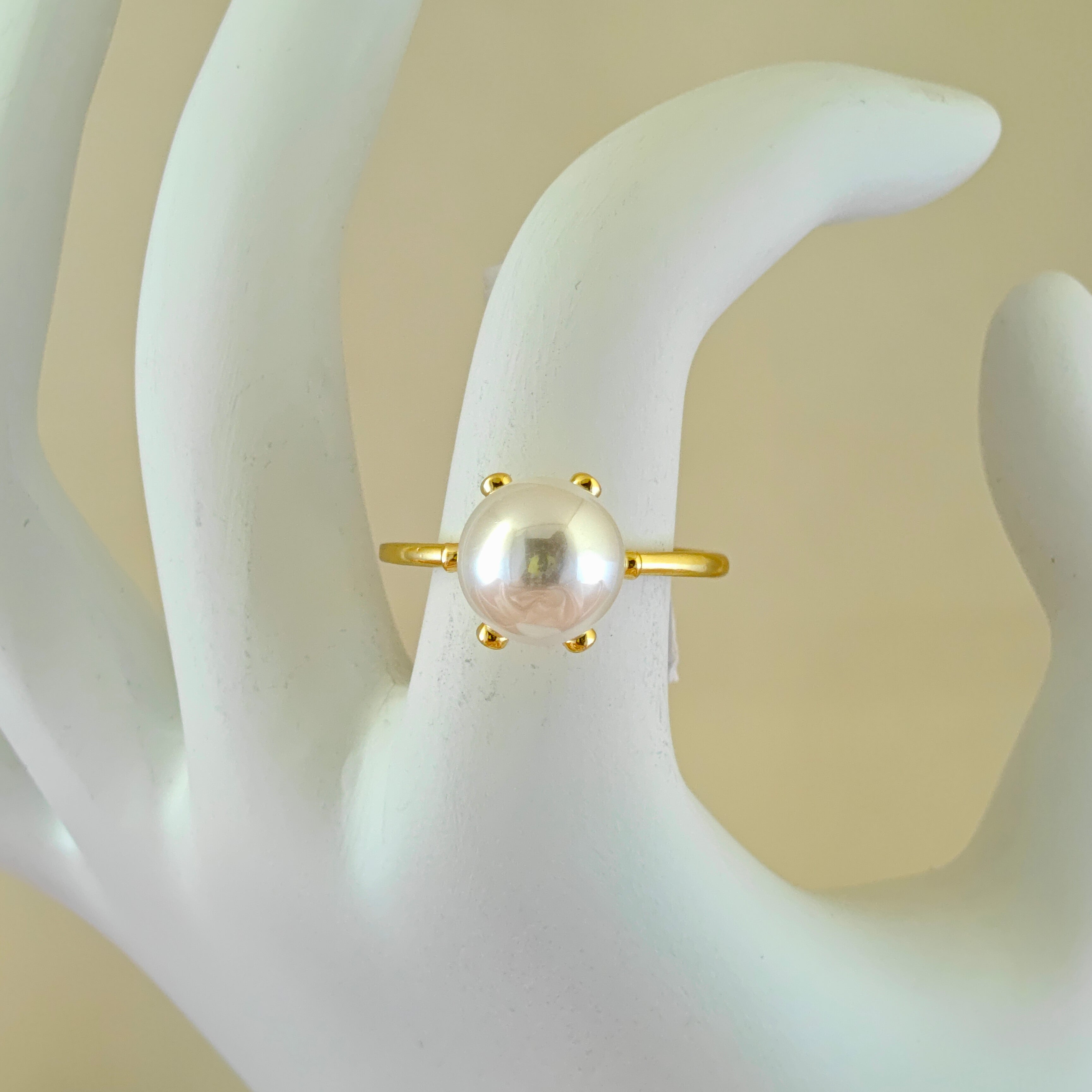 Non-Tarnishing Korean Big Pearl Ring