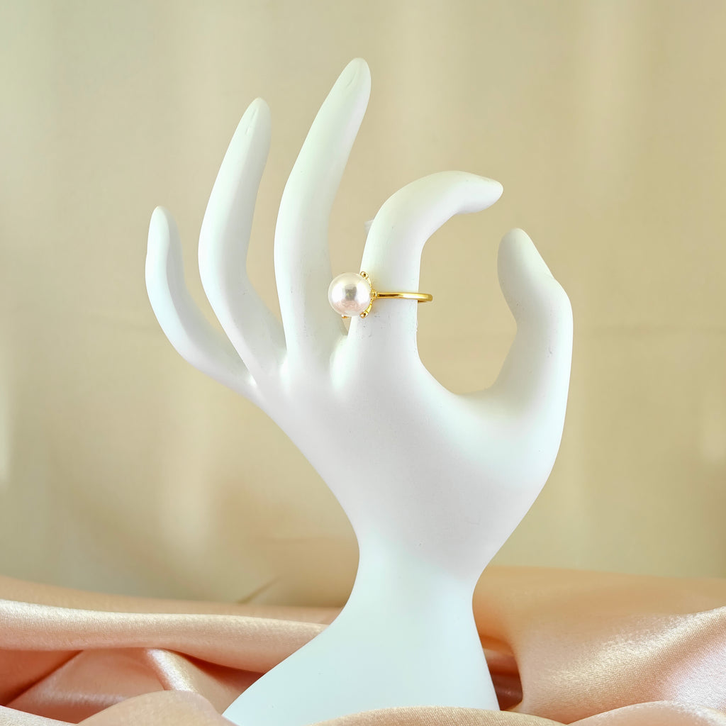 Non-Tarnishing Korean Big Pearl Ring