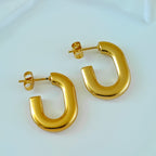 Gold Tone Non-Tarnishing Korean Arch Hoops