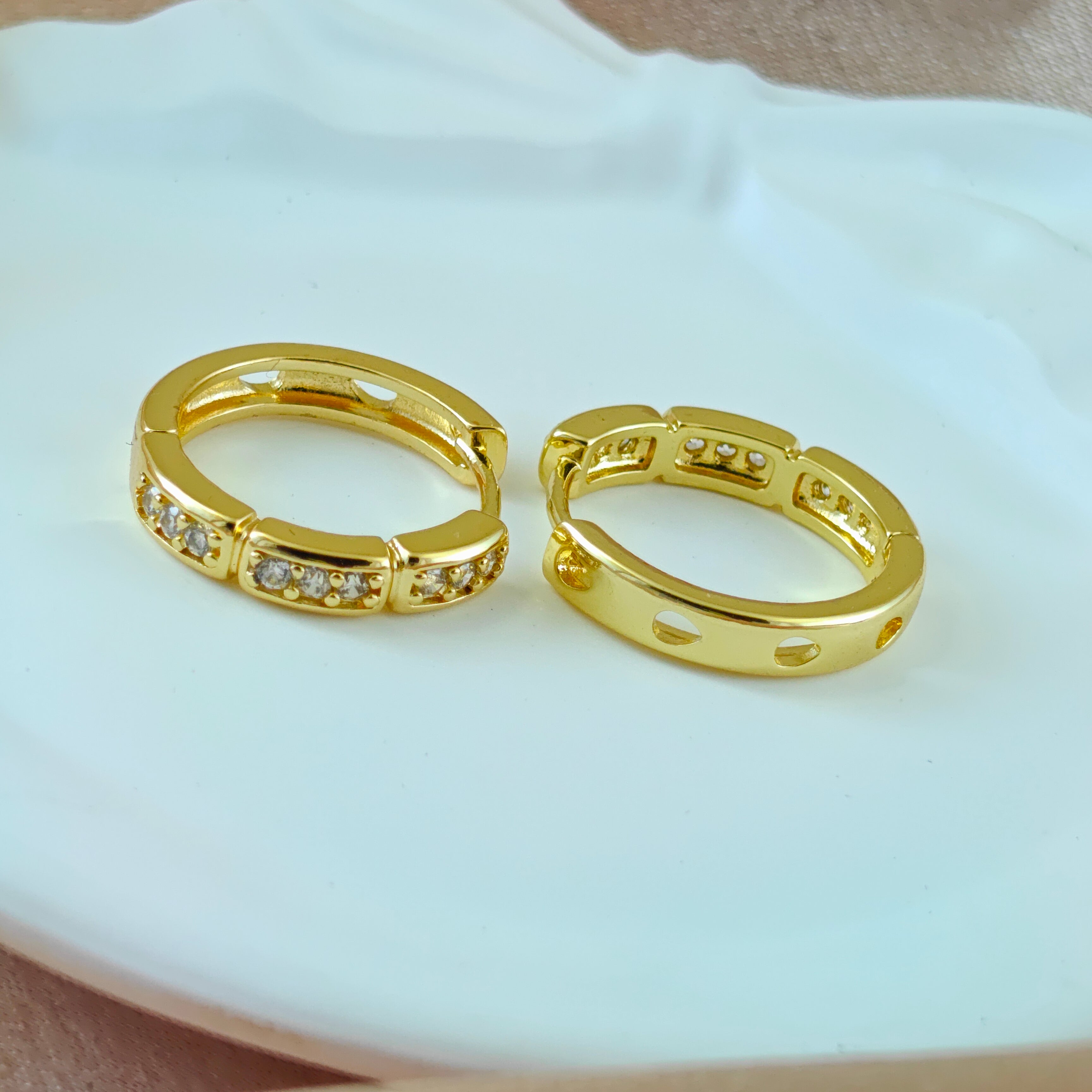 Sparkling Gold Anti Tarnish Korean Hoops