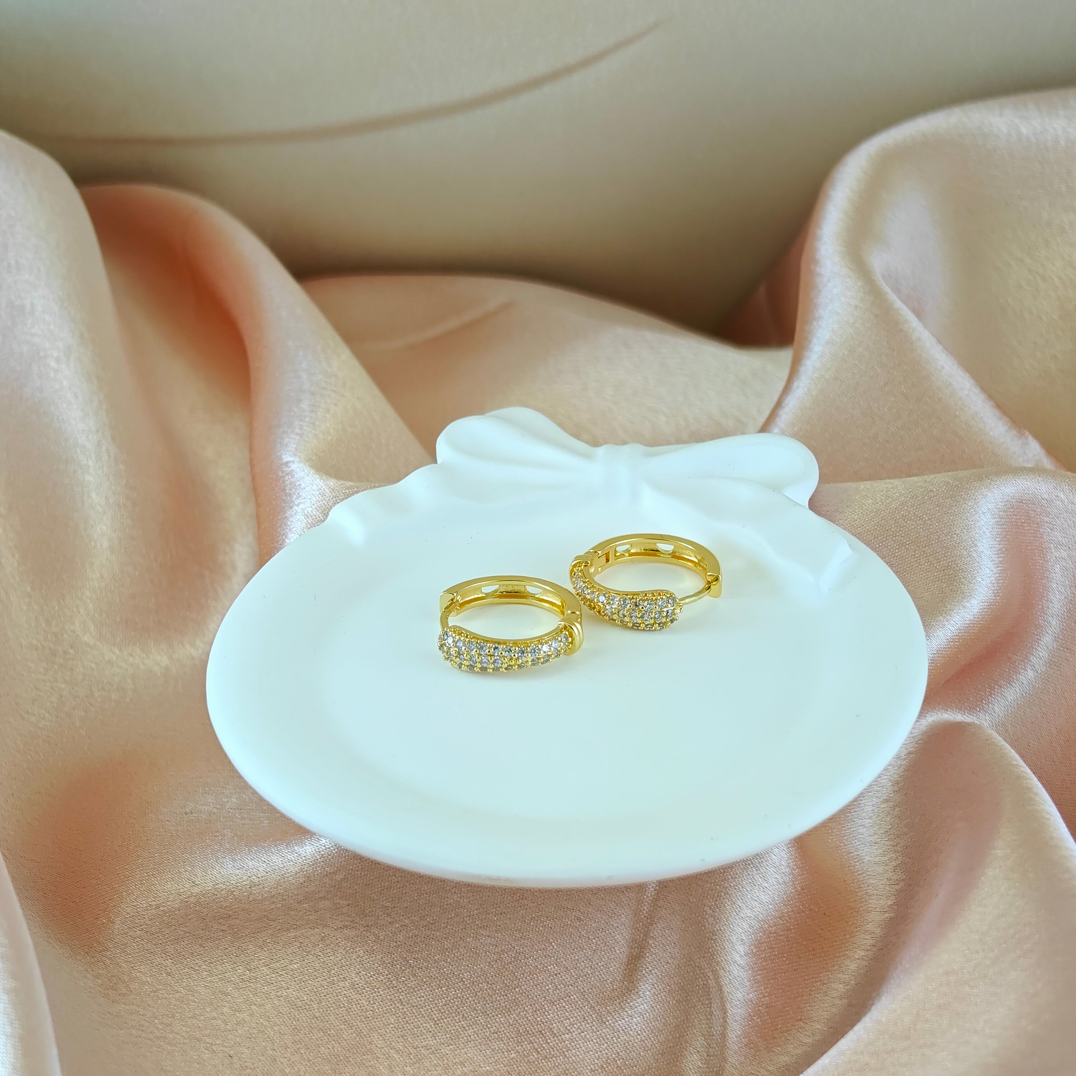 Mini Bling Anti Tarnish Korean Huggie Earrings