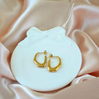 Abstract Gold Anti Tarnish Korean Hoops