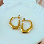 Abstract Gold Anti Tarnish Korean Hoops
