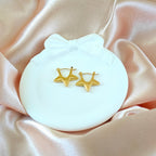 Bold Star Anti Tarnish Korean Hoop Earrings