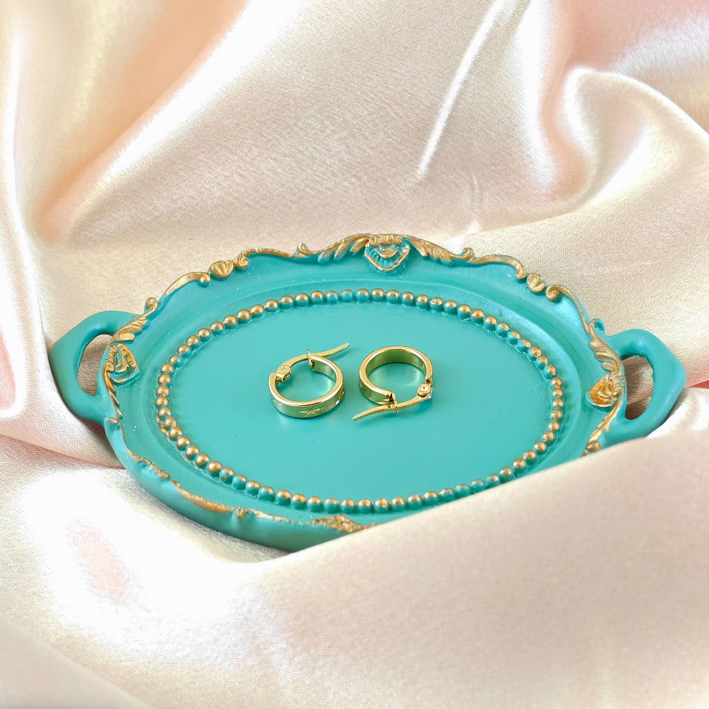 Korean Anti Tarnish Jewelry Small Patterned Hoops