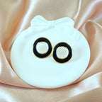 Teal Enamel Anti Tarnish Korean Open Circle Studs