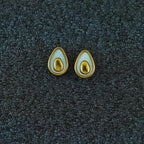 White Enamel Teardrop Anti Tarnish Korean Studs