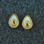 White Enamel Teardrop Anti Tarnish Korean Studs
