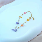 Vibrant Gem Anti Tarnish Korean Gold Chain Bracelet