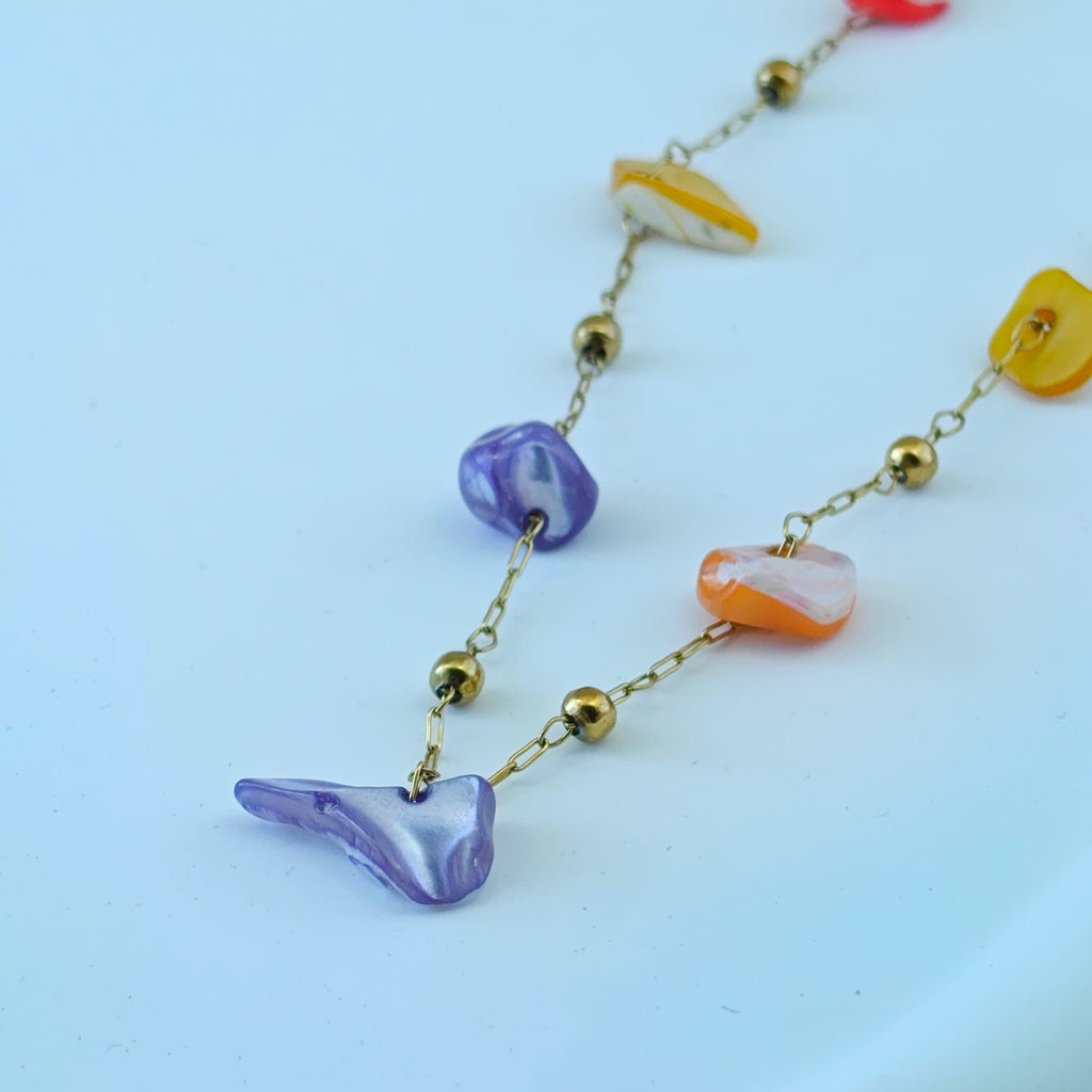 Vibrant Gem Anti Tarnish Korean Gold Chain Bracelet