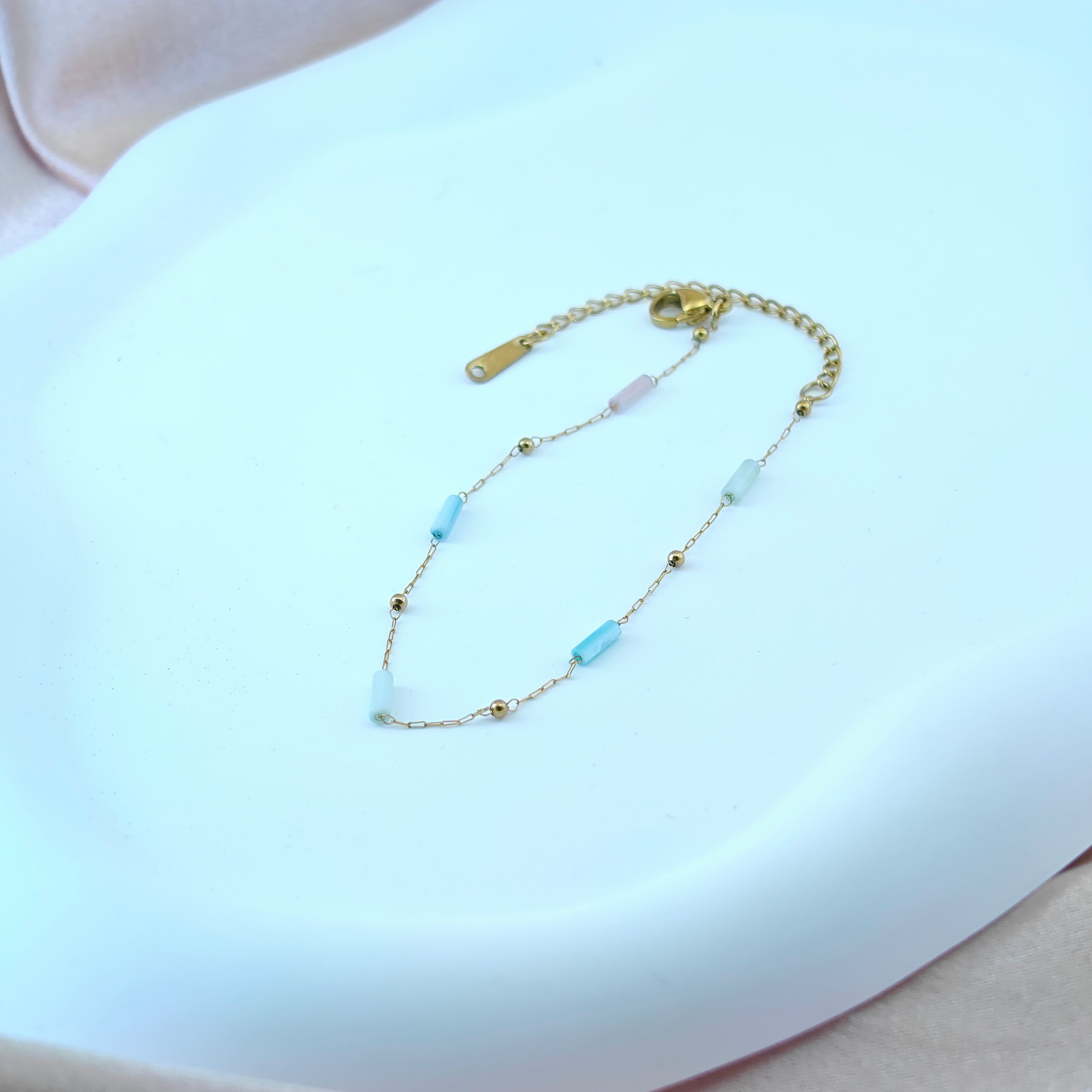 Korean Anti Tarnish Jewelry Gold Tone Bead Bracelet