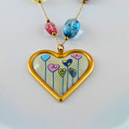 Whimsical Heart Pendant & Colorful Bead Necklace Anti-Tarnish Korean Jewelry