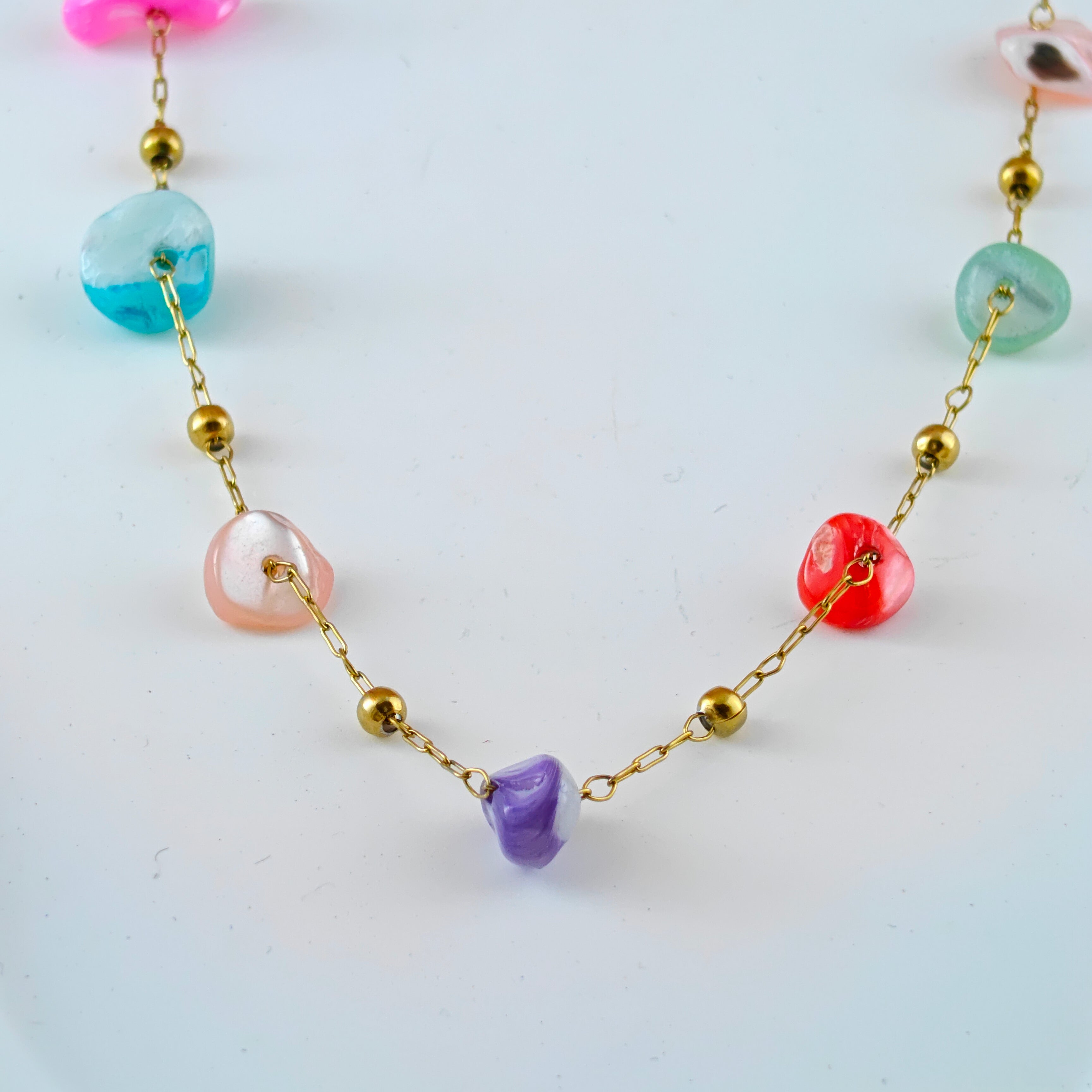 Dainty Chain with Bright Stone Chips  Anti-Tarnish Korean Jewelry