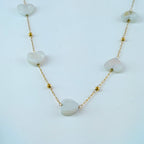 White Heart Charm Gold Chain Necklace Korean Anti-Tarnish Jewelry