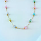 Long Chain with Colorful Cylinder Beads | Korean Anti-Tarnish Jewelry
