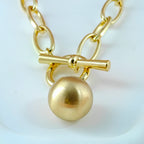 Bold Chain and Ball Toggle Necklace Anti-Tarnish Korean Jewelry