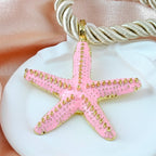 Beach Style pink Rope Chain Necklace Durable Anti-Tarnish Korean Jewelry