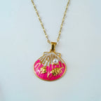 Chic Shell Pendant Necklace Anti-Tarnish Gold-Tone Korean Ocean Jewelry