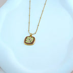 Cute Enamel Leaf Pendant Necklace | Anti-Tarnish Korean Jewelry