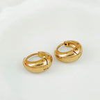 Thick Dome Anti Tarnish Korean Huggie Hoops