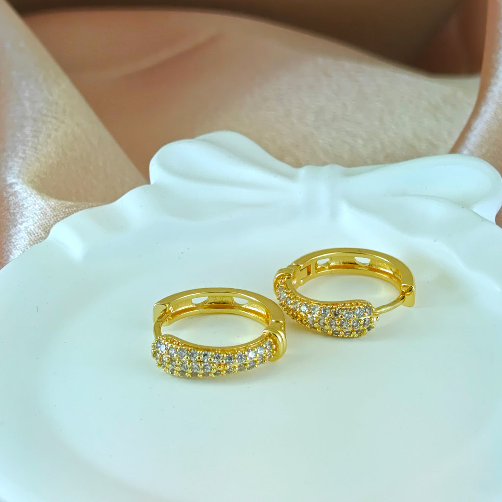 Mini Bling Anti Tarnish Korean Huggie Earrings