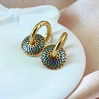 Korean Anti-Tarnish Gold and Multi-Color Enamel Circle Jewelry Set