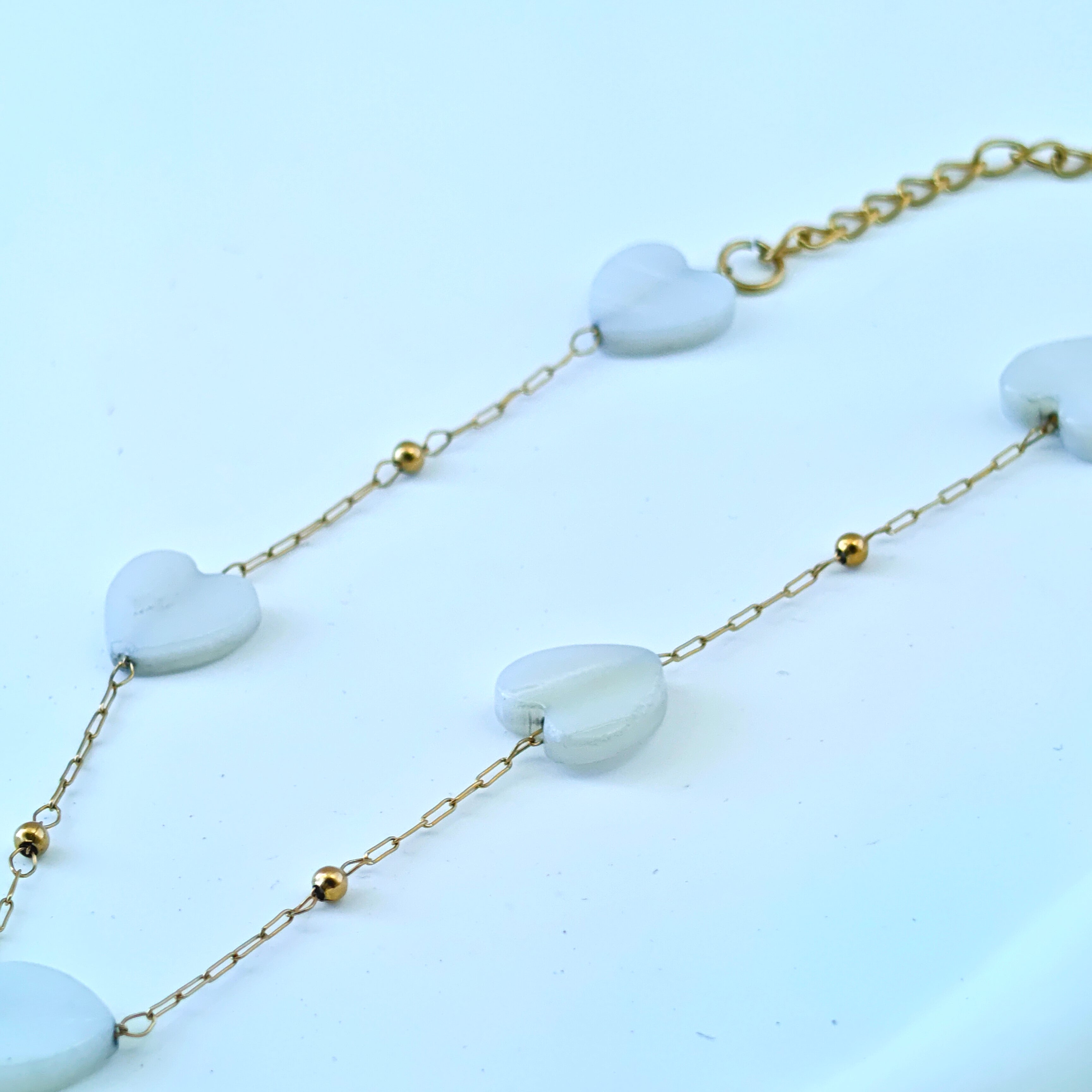 Mother of Pearl Heart Anti-Tarnish Korean Chain Bracelet
